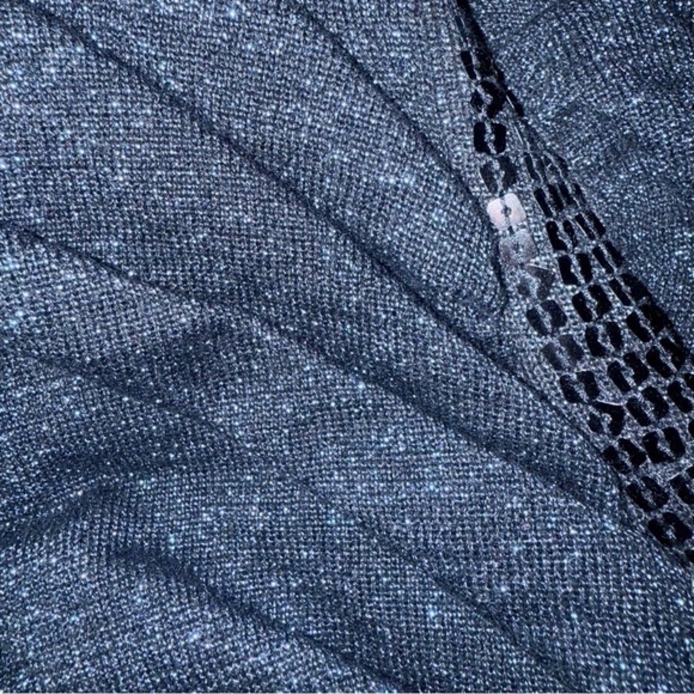 Moda International Shimmering Navy Blue Glitter/Sequin Dress size Small